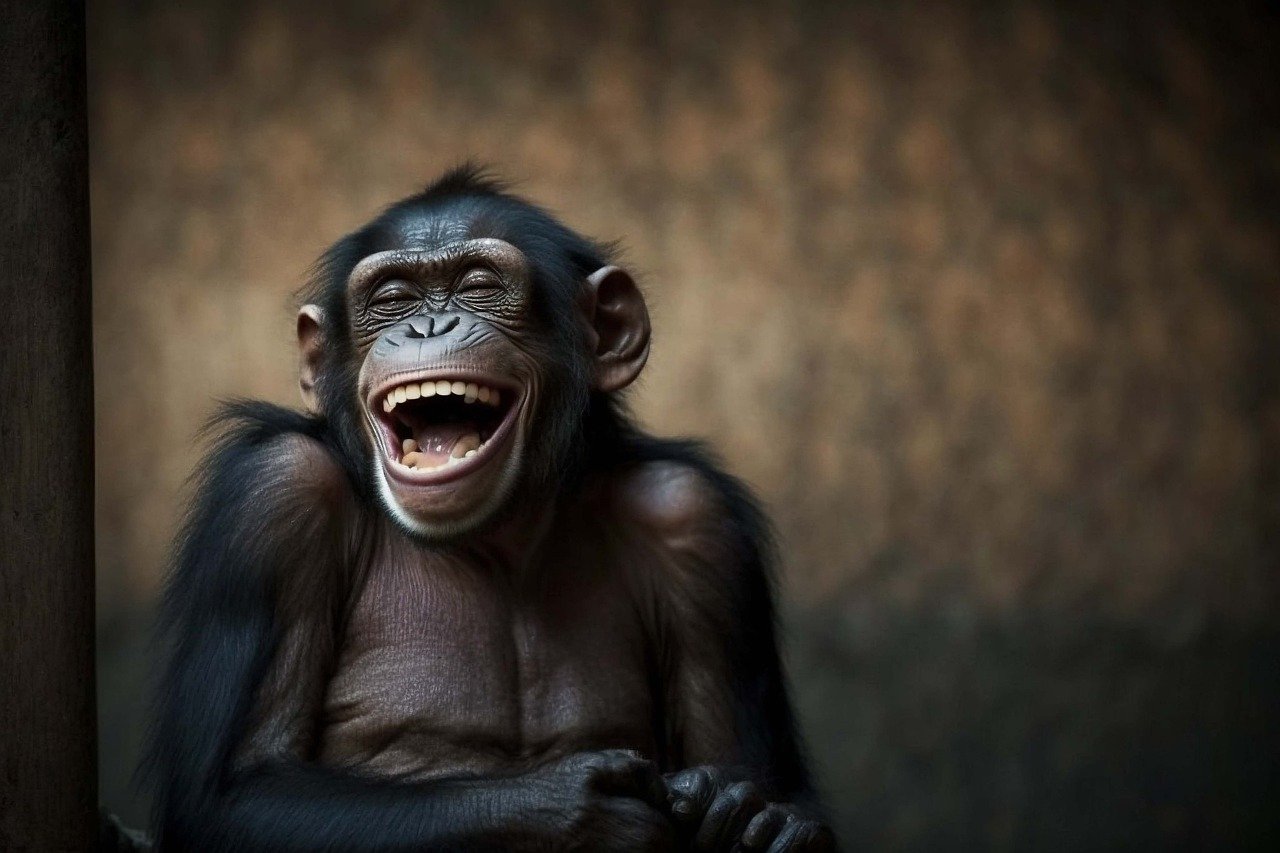 ai generated, monkey, laughing-7826405.jpg